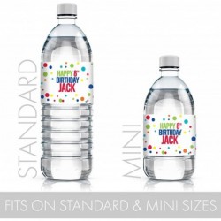 Personalized Multi-Color Happy Birthday Water Bottle Labels - 24 Stickers $27.04 Kids' Stickers