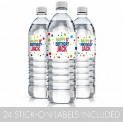 Personalized Multi-Color Happy Birthday Water Bottle Labels - 24 Stickers $27.04 Kids' Stickers