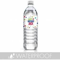 Personalized Multi-Color Happy Birthday Water Bottle Labels - 24 Stickers $27.04 Kids' Stickers