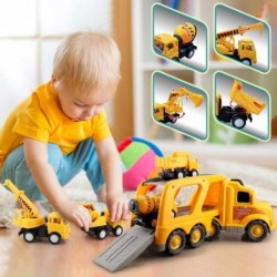 Construction Truck Toys for 3 4 5 6 Years Old Toddlers Kids Boys and Girls Car Toy Set with Sound and Light Play Vehicles in ...