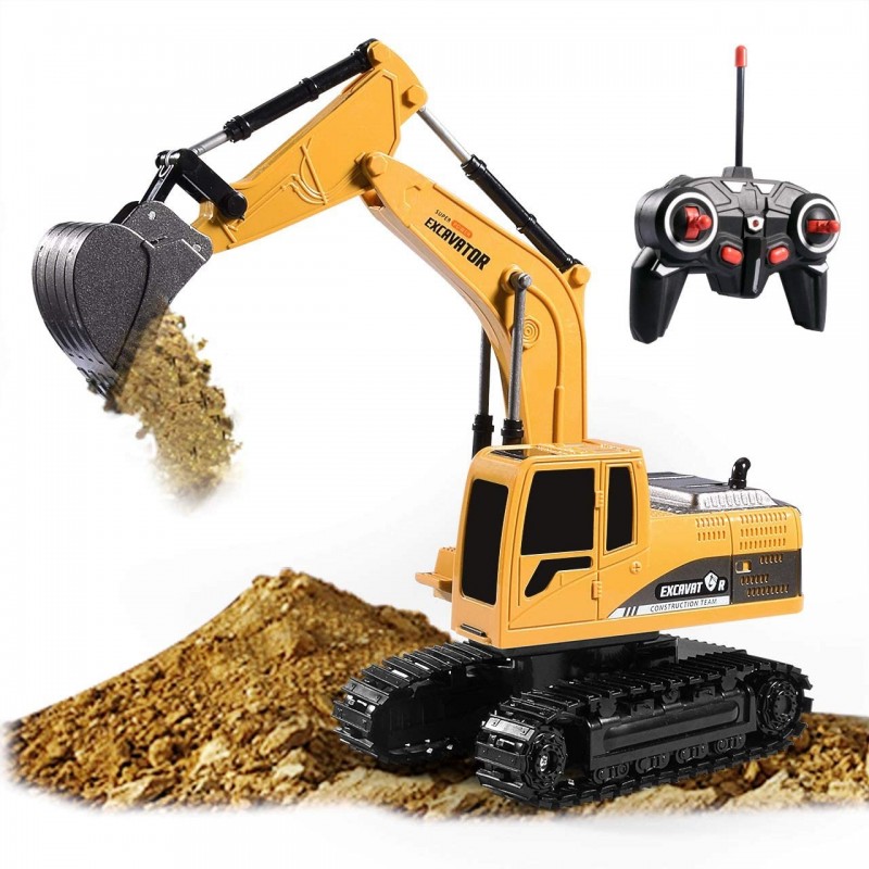 Remote Control Excavator Toy Truck Rc Excavators Heavy Duty Metal and Plastic Construction Truck 1:24 Scale Full Functional C...