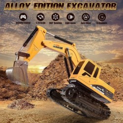 Remote Control Excavator Toy Truck Rc Excavators Heavy Duty Metal and Plastic Construction Truck 1:24 Scale Full Functional C...