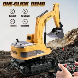 Remote Control Excavator Toy Truck Rc Excavators Heavy Duty Metal and Plastic Construction Truck 1:24 Scale Full Functional C...