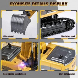 Remote Control Excavator Toy Truck Rc Excavators Heavy Duty Metal and Plastic Construction Truck 1:24 Scale Full Functional C...