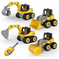 Construction Toys Take Apart Truck Toys Play Set Bulldozer Grab Loader Road Roller Excavator Kid STEM Construction Vehicles G...