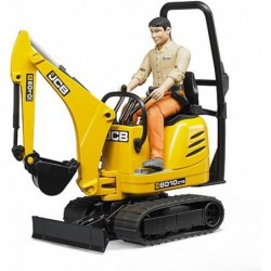 Toys - Construction Realistic JCB Micro Excavator 8010 CTS and Bworld Construction Man Action Figure (Figure Colors May Vary)...