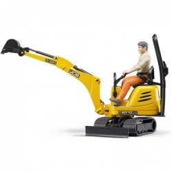 Toys - Construction Realistic JCB Micro Excavator 8010 CTS and Bworld Construction Man Action Figure (Figure Colors May Vary)...