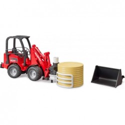 02192 Schaffer Compact Loader 2630 Farm Tractor with Shovel Bale Gripper and 1 Round Hay Bale $61.10 Kids' Play Tractors