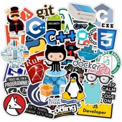 Programmer's Software Programming Sticker 50Pcs Waterproof Removable Cute Beautiful Stylish Teen Stickers Suitable for Boys a...