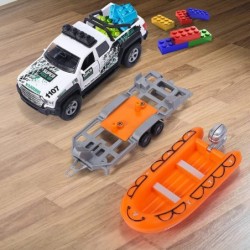 4 Pack Pickup Truck Trailer Toys for Boys Kids Toy Camper Boat Diecast Truck Vehicle 1:36 Scale Pull Back Metal Car Toys Play...