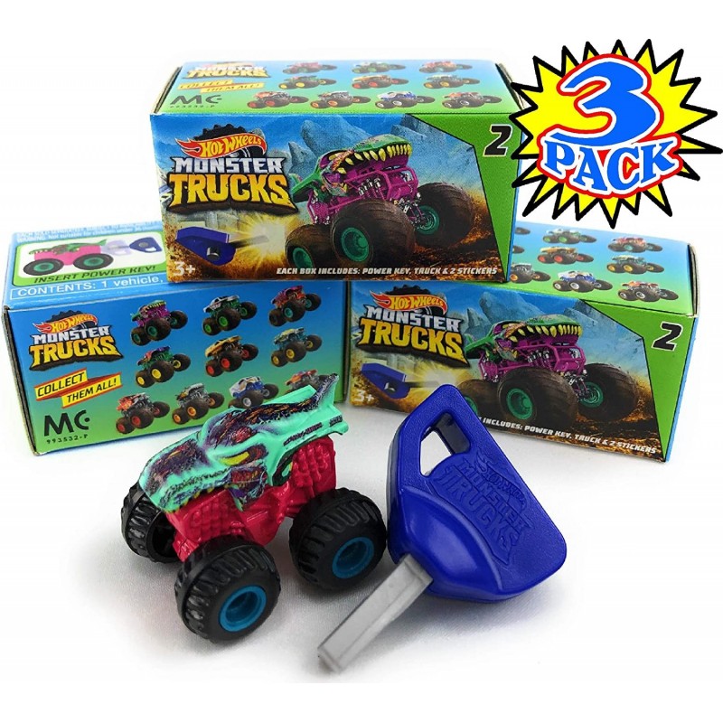 Monster Trucks Mini Mystery Trucks with Key Launcher (Assorted Series) Blind Box Gift Set Party Bundle - 3 Pack $26.98 Kids' ...