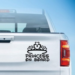 Princess on Board Sticker for Car Window Windshield and Body Die Cut Vinyl Kids Safety Stickers and Signs Baby Girl on Board ...