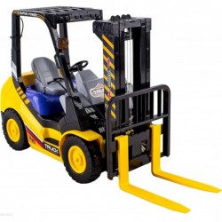 WolVolk 6-Channel Electric Remote Control Forklift - Functional RC Lighted Fork Lift Toy w/ Pallet Barrel Rechargeable Batter...