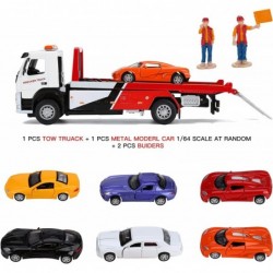 Metal Tow Truck Toys with Diecast Model Car Miniature Flatbed City Wrecker Trucks Toy for Boys 4-7 Years and Girls Pull Back ...