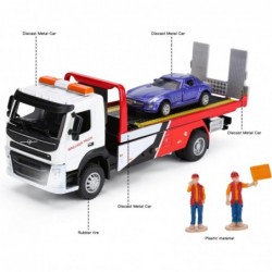 Metal Tow Truck Toys with Diecast Model Car Miniature Flatbed City Wrecker Trucks Toy for Boys 4-7 Years and Girls Pull Back ...