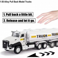 3 Pack City Diecast Semi Trucks Transport Set - Big Toy Garbage Truck Oil Tanker & Transport Vehicle Toy with Pull Back Actio...