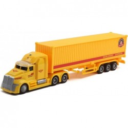 Toy Semi Truck Trailer 14.5" Friction Powered with Lights and Sound Back Opens Kids Push and Go Big Rig Carrier Transport Veh...