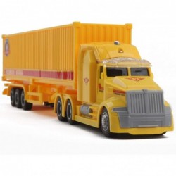 Toy Semi Truck Trailer 14.5" Friction Powered with Lights and Sound Back Opens Kids Push and Go Big Rig Carrier Transport Veh...