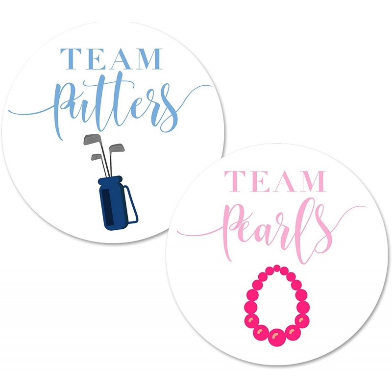 Golf Gender Reveal Stickers 40 2inch Team Pearls Or Putters Boy Or Girl Baby Shower Party Sticker Labels $20.05 Kids' Stickers