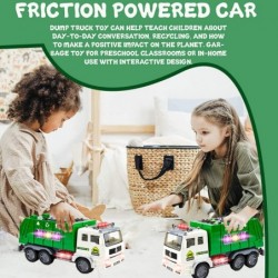 Bump n Go Garbage Truck Toy – Friction Powered Dump Truck with 4D Lights and Sounds Waste Recycling Management Toys Fun Gifts...