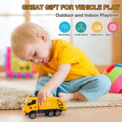 1/60 Scale Diecast Metal Garbage Truck Toy Mini Waste Management Recycling Truck Toys for Kids Yellow $35.32 Kids' Play Trucks