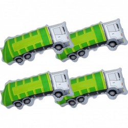 Garbage Truck Balloon - 4 Large Trash Truck Foil Balloons - Garbage Truck Birthday Party Supplies - Perfect for Birthday Part...