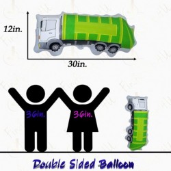 Garbage Truck Balloon - 4 Large Trash Truck Foil Balloons - Garbage Truck Birthday Party Supplies - Perfect for Birthday Part...