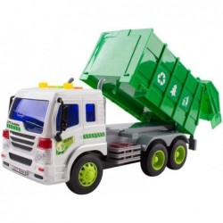 Garbage Truck Toy - Friction-Powered Waste Management Recycling Vehicle Vibrant Lights & 4 Different Sounds Educational Gifts...