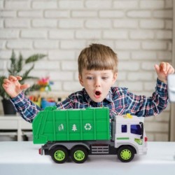 Garbage Truck Toy - Friction-Powered Waste Management Recycling Vehicle Vibrant Lights & 4 Different Sounds Educational Gifts...