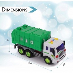 Garbage Truck Toy - Friction-Powered Waste Management Recycling Vehicle Vibrant Lights & 4 Different Sounds Educational Gifts...