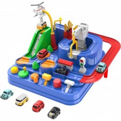 Toddler Toys for 3 4 5 Years Old Boys Girls Car Adventure Toys City Rescue with 4 Mini Cars Race Tracks car toys for Boys age...