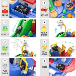 Toddler Toys for 3 4 5 Years Old Boys Girls Car Adventure Toys City Rescue with 4 Mini Cars Race Tracks car toys for Boys age...