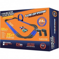 2.4 GHz Radio Control Remote Slot-Less Cordless Racing Blazin' Loop Speedway Track Set with Two Cars $133.54 Slot Cars Race T...