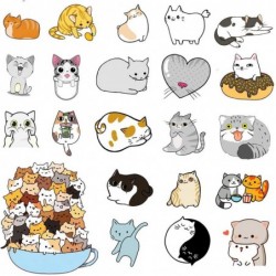 50PCS Cat Sticker Animal Cute Cartoon Decoration DIY Luggage Laptop Computer Water Bottle Fridge Hand Account Scrapbook Small...