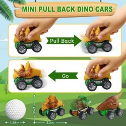 Dinosaur Toys for Kids 3-7 Dinosaur Transport Truck for Boys with Roar & Music Button and Slide 11 Pack Friction Truck Toy In...