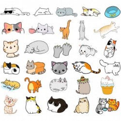 50PCS Cat Sticker Animal Cute Cartoon Decoration DIY Luggage Laptop Computer Water Bottle Fridge Hand Account Scrapbook Small...