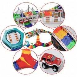 192 Pieces Flexible Race Track Playset - Magic Journey Rainbow Create a Road Super Snap Speedway STEM Building Toy with Race ...