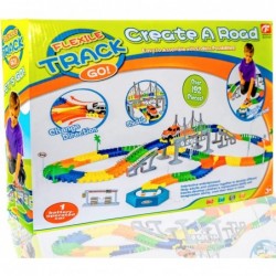 192 Pieces Flexible Race Track Playset - Magic Journey Rainbow Create a Road Super Snap Speedway STEM Building Toy with Race ...