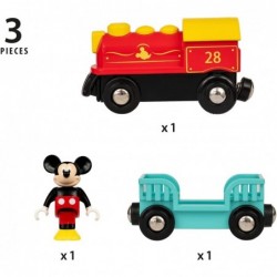 32265 Disney Mickey and Friends: Mickey Mouse Battery Train | Wooden Toy Train Set for Kids Age 3 and Up - Amazon Exclusive (...