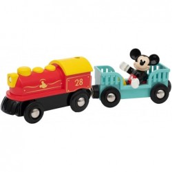 32265 Disney Mickey and Friends: Mickey Mouse Battery Train | Wooden Toy Train Set for Kids Age 3 and Up - Amazon Exclusive (...