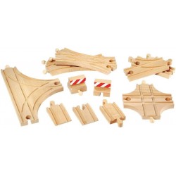 World - 33307 Advanced Expansion Pack | 11 Piece Set of Wooden Train Tracks for Kids Ages 3 and Up $48.81 Toy Vehicle Playsets