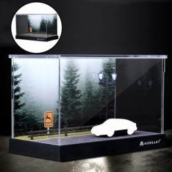 1:64 Parking Lot Model for RC Car LED Lighting Forest Scenery Photo Background Parking Lot Mini Vehicle Garage Showcase Gifts...