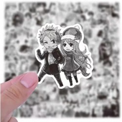 Anime stickers 100 unique black and white Japanese anime mixed cartoon stickers waterproof and sunscreen vinyl stickers suita...