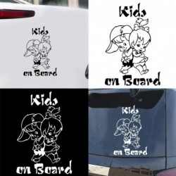 Car Stickers and Decalss Cartoon Kids on Board Reflective Car-Styling Vehicle Decals Sticker Decoration PET - White $13.10 Ki...