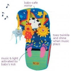 Toe Time Infant Car Seat Toy | Kick and Play Activity Center with Music Lights Mirror and Jingling Toys | Fun Travel Baby Toy...