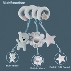 Baby Hanging Toy for Stroller and Crib Bear Spiral Plush Circle Activity Car Seat Travel Toys Early Educational Toy for Newbo...