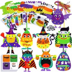 32 Sets Halloween Crafts Kits DIY Halloween Ornaments Decorations Art Sets Pumpkin Monster Jack-o'-Lantern Stickers Arts Craf...