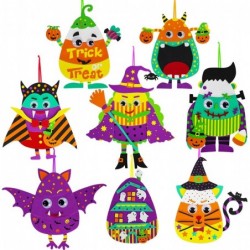 32 Sets Halloween Crafts Kits DIY Halloween Ornaments Decorations Art Sets Pumpkin Monster Jack-o'-Lantern Stickers Arts Craf...