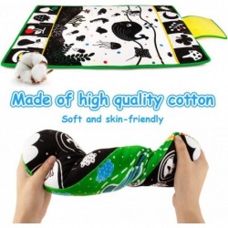 Tummy Time Mirror & Play Mat & Pillow 3-in-1 High Contrast Black and White Baby Toys Activity Mat for Early Education Newborn...