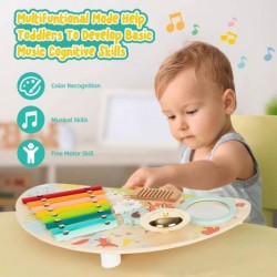 Baby Toys Musical Instruments All-in-one Musical Toys for Toddlers 1-3 (Includes Xylophone Drum Cymbal Guiro Gears) Wooden Mo...